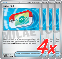 Pokemon 4x Poke Pad ME03 Perfect Order Playset Mixed Rarity NM Playset - Image 1