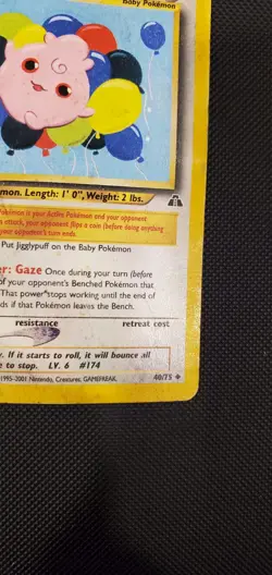 Pokemon Card: Neo Discovery 1st Edition Uncommon: Igglybuff 40/75 - Image 4