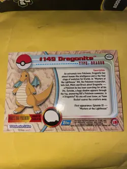 Topps Pokemon Dragonite #149 Blue Logo Non-Holo TV Animation Edition - Image 2