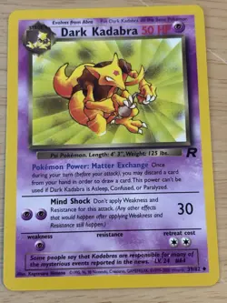 Pokemon TCG Dark Kadabra Team Rocket Rare 50 HP Psychic 39/82 Unlimited Regular - Image 1