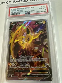 2021 POKEMON SWSH BLACK STAR PROMO #183 FULL ART/JOLTEON V PSA 8 - Image 2