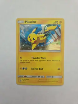 Pikachu SM81 Pokemon Black Star Promo Holographic Foil Rare - LP - Image 1