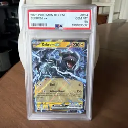 POKEMON 2025 Black Bolt ZEKROM EX #034 PSA 10 Mint RARE 2 - Image 1