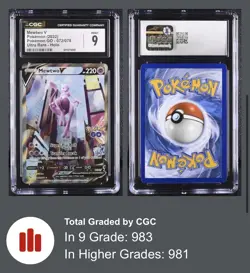 Mewtwo V (Alternate Full Art) 072/078 Pokemon GO Holo Ultra Rare 2022 CGC 9 MINT - Image 1