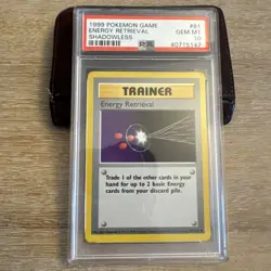 Pokemon Energy Retrieval Base Set Shadowless #81 PSA 10 Gem Mint - Image 1