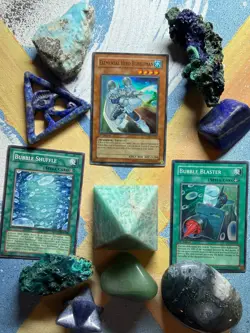 Yu-Gi-Oh Elemental HERO Bubbleman Super Rare + Bubble Blaster + Bubble Shuffle B - Image 1