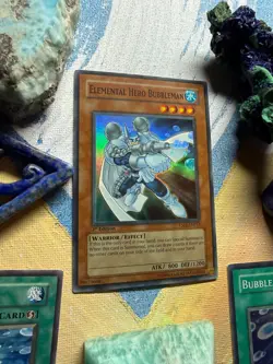 Yu-Gi-Oh Elemental HERO Bubbleman Super Rare + Bubble Blaster + Bubble Shuffle B - Image 5