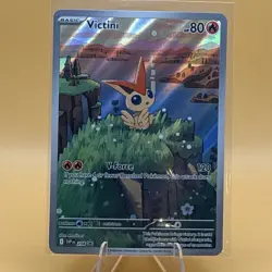 Victini 208 White Flare Black Star Promo Illustration Rare Holo Pokemon Card NM - Image 1