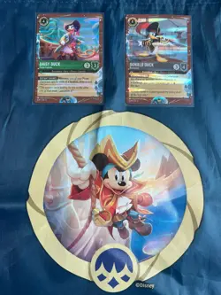 Disney Lorcana TCG Azurite Sea Cruise Exclusive Bonus 2 card Set & Bag! - Image 1