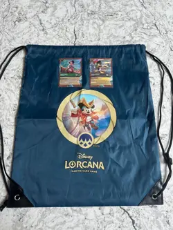 Disney Lorcana TCG Azurite Sea Cruise Exclusive Bonus 2 card Set & Bag! - Image 2
