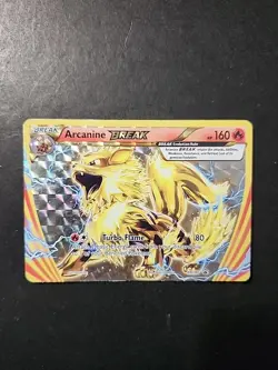 Pokemon Arcanine BREAK Card XY180 XY 2017 Break Holo HP160 Turbo Flame Fire - Image 1