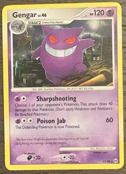 Gengar 17/99 Platinum Arceus Pokemon Card Rare Non-Holo Pokemon TCG MP - Image 1