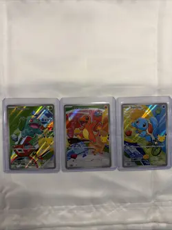 Pokemon First Partner Illustration Kanto Starters Promo Set x 3 Cards w/stickers - Image 2