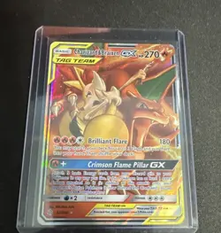 Pokemon Charizard & Braixen GX 22/236 Ultra Rare TAG TEAM SM Cosmic Eclipse Hol… - Image 1