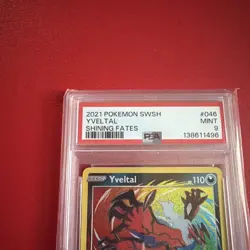 2021 POKEMON SWORD & SHIELD SHINING FATES #046 YVELTAL PSA 9 - Image 2