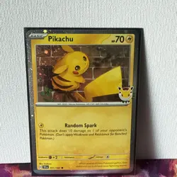 Pikachu 051/162 Pokemon Day 2026 30th Anniversary Promo Cosmos Holo TAIL SWIRL!! - Image 1