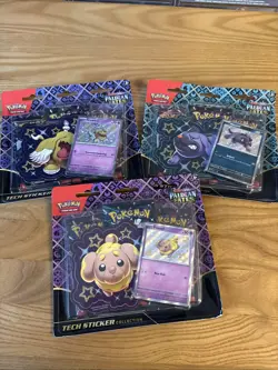 Paldean Fates Tech Sticker Collection x3 New & Sealed - All Artworks - Image 1