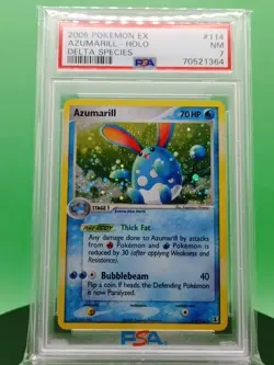 PSA 7 Azumarill 114/113 EX Delta Species Secret Rare Holo 2005 English Pokemon - Image 1
