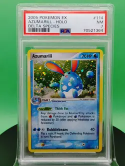 PSA 7 Azumarill 114/113 EX Delta Species Secret Rare Holo 2005 English Pokemon - Image 2