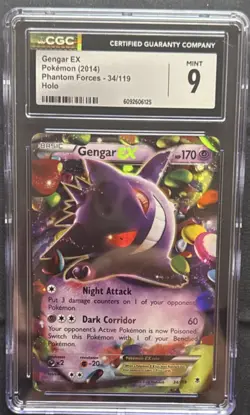 Pokemon TCG Gengar EX 34/119 XY Phantom Forces Ultra Rare Holo CGC 9 - Image 1