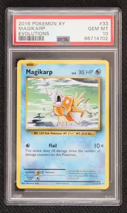 2016 Pokemon XY Evolutions Magikarp #33 PSA 10 GEM MT - Image 1