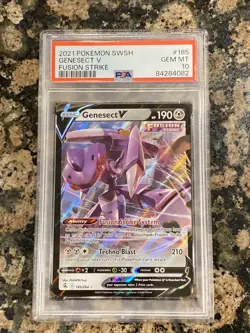 2021 Pokemon SWSH #185 Genesect V Fusion Strike PSA 10 - Image 1