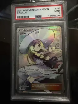 Pokemon TCG Lillie Sun & Moon 147/149 Holo Full Art Ultra Rare PSA 9 - Image 1