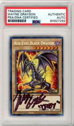 PSA Signed Wayne Grayson Yu-Gi-Oh! Red-Eyes Black Dragon MP22-EN267 1st Ed - Image 1