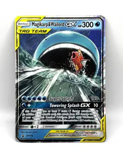 Pokemon TCG Magikarp Wailord GX Tag Team SM166 Jumbo Promo Card Pokemon - Image 1