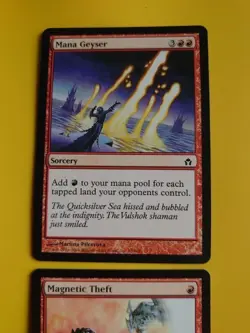 Magnetic Theft & Mana Geyser. Fifth Dawn. VG Magic the Gathering 2 Card. - Image 3