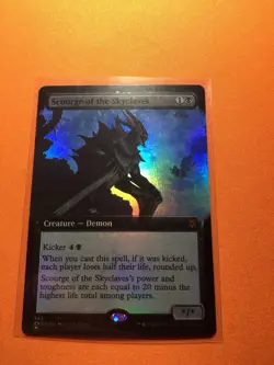 MTG Magic The Gathering Scourge Of The Skyclaves LP Foil ZNR Mythic Ex Art Demon - Image 1