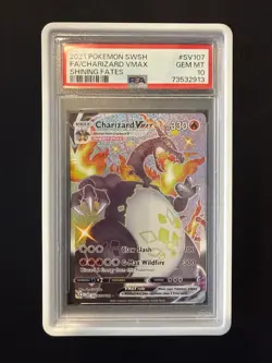 Pokemon Charizard VMAX Shining Fates Full Art #SV107 PSA 10 Gem Mint - Image 1