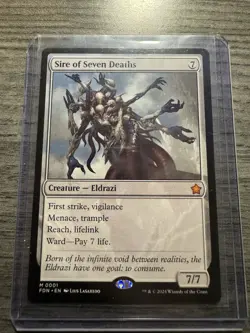 MTG - Sire of Seven Deaths, #0001, Foundations, Non-Foil, NM, Mythic Rare - Image 1