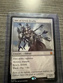 MTG - Sire of Seven Deaths, #0001, Foundations, Non-Foil, NM, Mythic Rare - Image 2