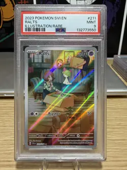 Ralts Scarlet & Violet Illustration Rare Card 211/198 PSA 9 - Image 1