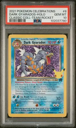 2021 POKEMON CELEBRATIONS CLASSIC COLL #8 DARK GYARADOS-HOLO PSA 10 - Image 1