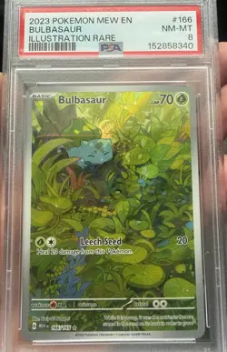 2023 POKEMON MEW EN-151 ILLUSTRATION RARE #166 BULBASAUR PSA 8 - Image 1