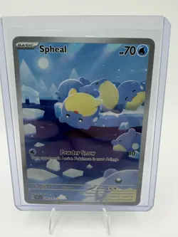Spheal 199/191 Illustration Rare Pokemon Surging Sparks Holo NM AR - Image 1