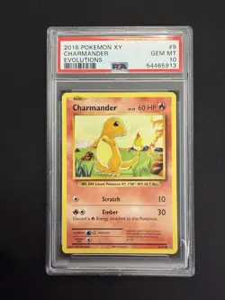 2016 Pokemon XY Charmander Evolutions 9/108 PSA 10 - Image 1