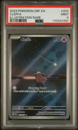 2023 POKEMON OBF EN-OBSIDIAN FLAMES 202 CLEFFA ILLUSTRATION RARE - PSA 9 - Image 1