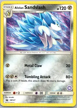 Pokemon TCG Alolan Sandslash SM127 SM Black Star Promos LP - Image 1