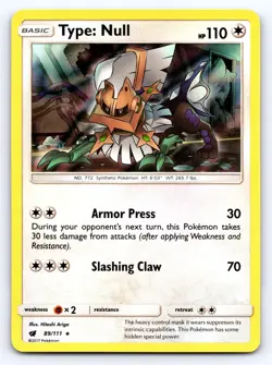 Type: Null 89/111 Holo Rare Crimson Invasion Pokemon Holo Lightly Played - Image 1