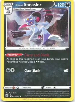 Hisuian Sneasler 093/189 Holo Rare Astral Radiance Pokemon Holo Near Mint - Image 1