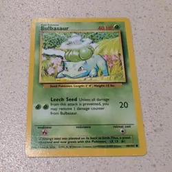 Pokemon TCG Bulbasaur Base Set 44/102 Regular Unlimited Common LP - Image 1