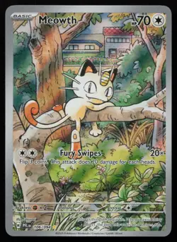 Meowth 106/094 Illustration Rare Phantasmal Flames Pokemon NM - Image 1