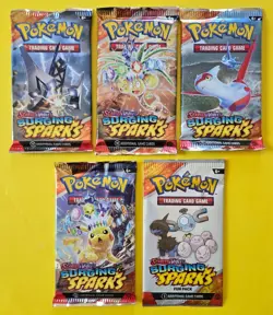 Pokemon Scarlet & Violet Surging Sparks 5 Different Pack Full Artwork Lot! - Image 1