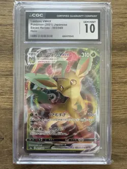Pokemon Leafeon VMAX 003/069 Eevee Heroes RRR Holo 2021 Japanese Gem Mint CGC 10 - Image 1