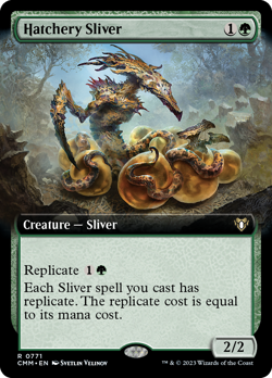 MTG - Hatchery Sliver (Extended Art) [Commander Masters] Foil - Image 1