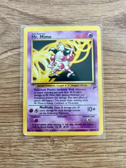 Pokemon WOTC Card - Mr. Mime - Base Set 2 - Non-Holo Rare - 27/130 - MP - Image 1