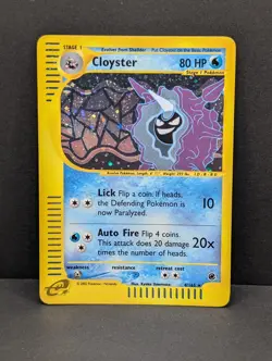 Cloyster 008/165 Expedition Base Set Holo Rare Pokemon TCG Nintendo e-reader LP - Image 1